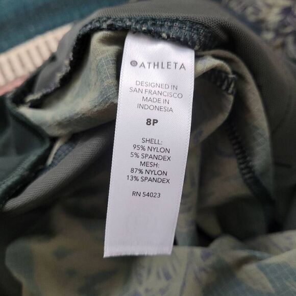 Athleta Trekkie North Printed Jogger’s Sz 8P Floral Green Pull‎ On Elastic Ankle - Picture 4 of 12